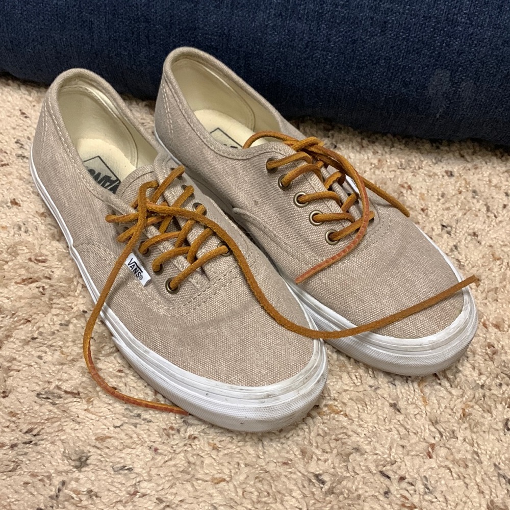 Vans lace up beige sneakers